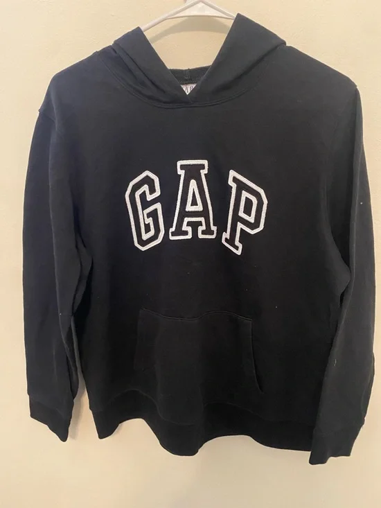 GAP Black Hoodie with White Appliqué Logo - Picture 1 of 2